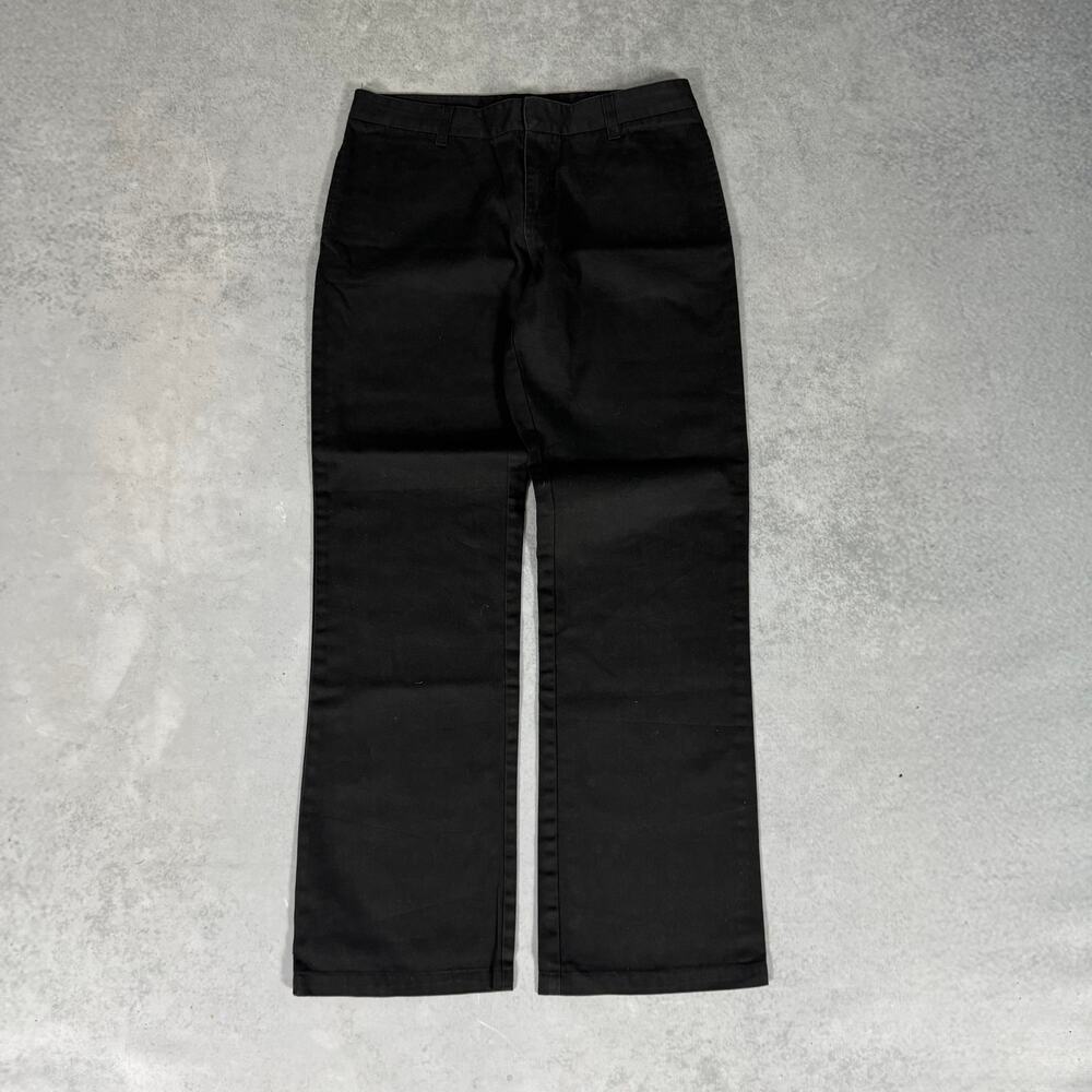 Dickies Womens Workwear Pants Black Straight Leg Mid Rise - Size: 11